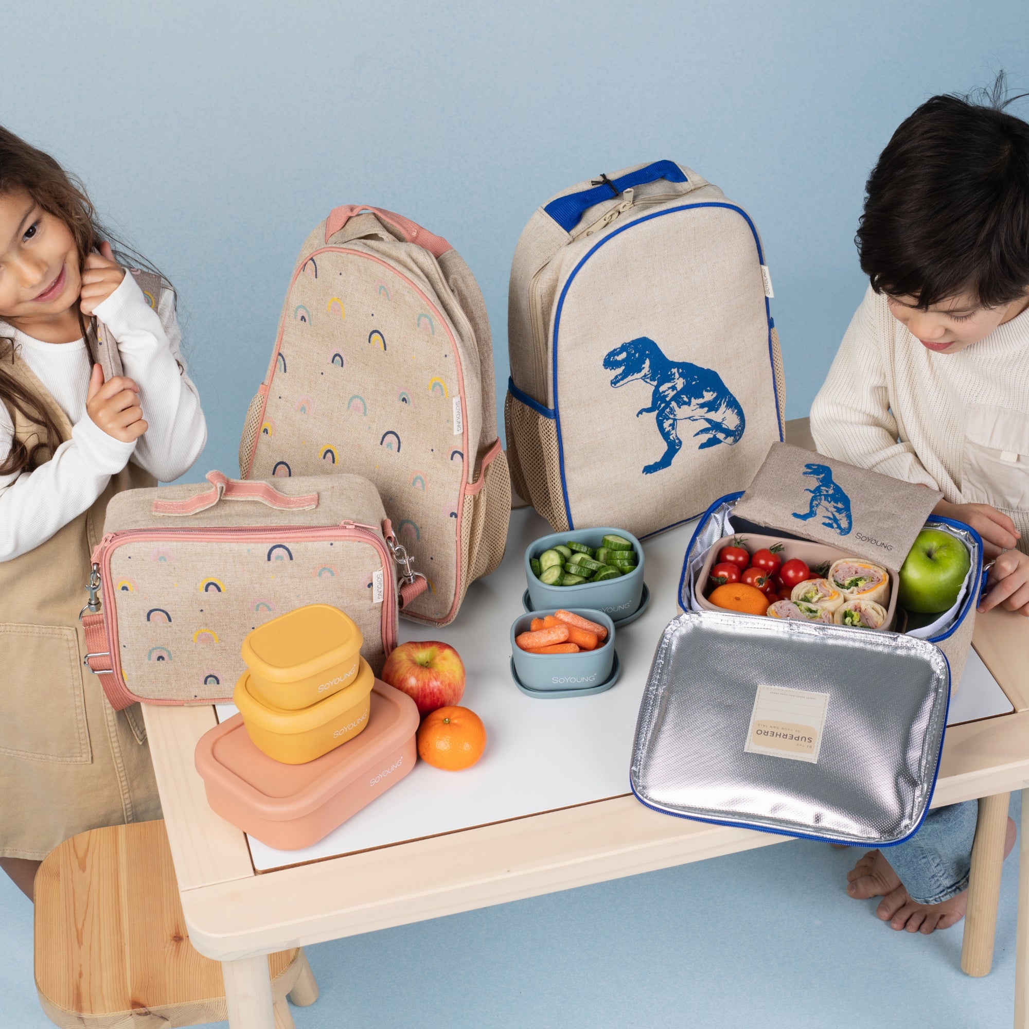 Blue Dino Lunch Box