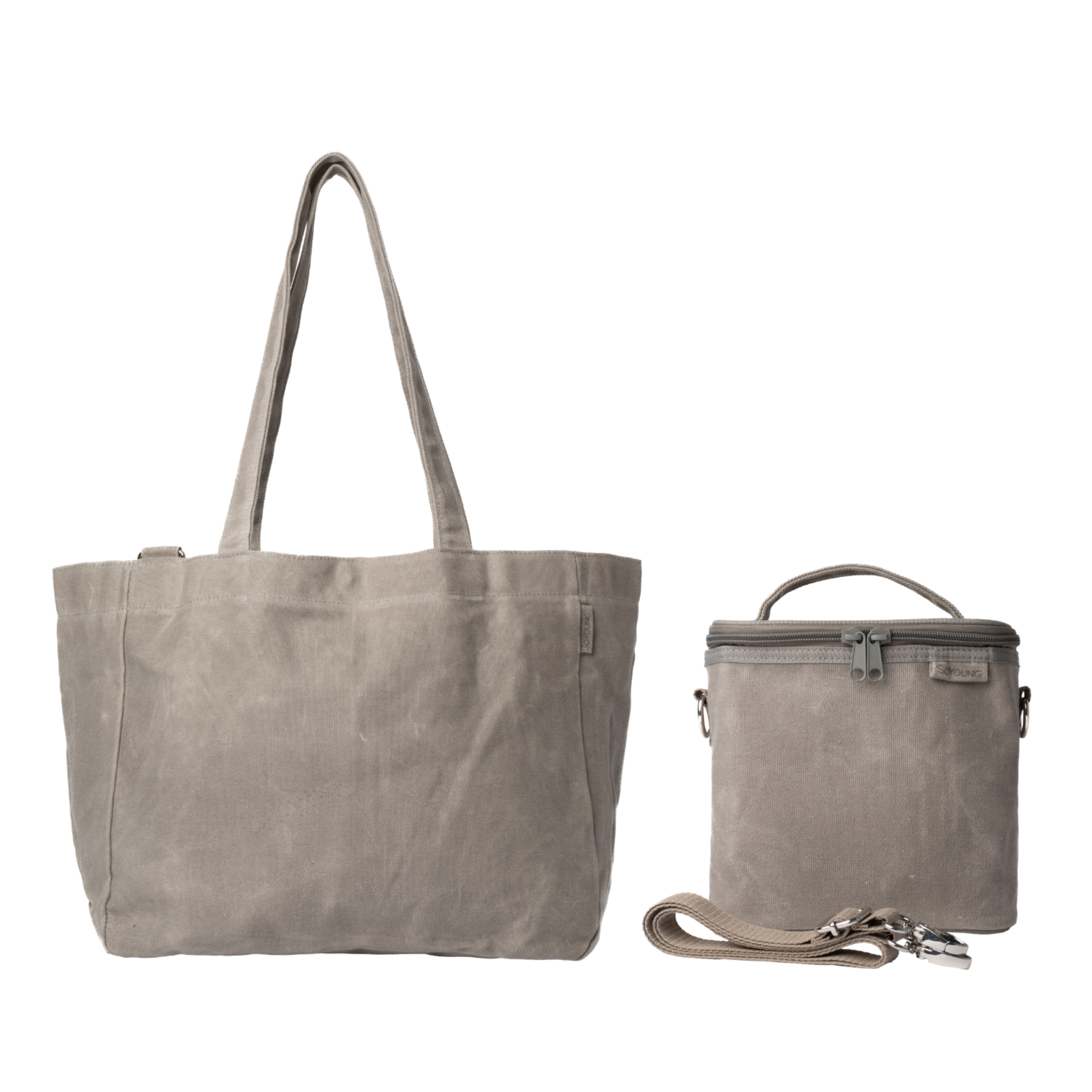 Stone Grey Charlie Tote + Petite Lunch Poche