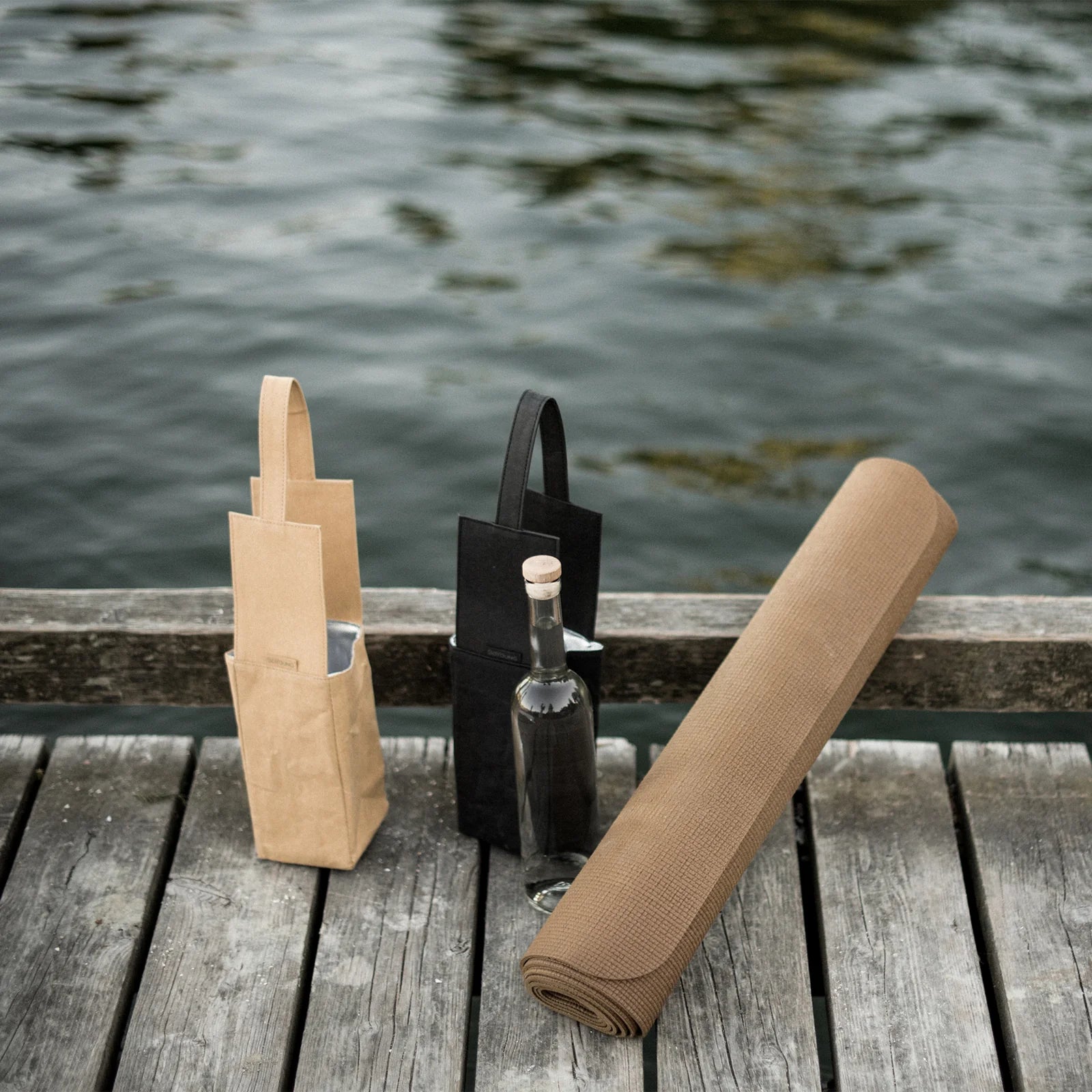 3 Pack Sip N Joys Wine Tote - Black Paper