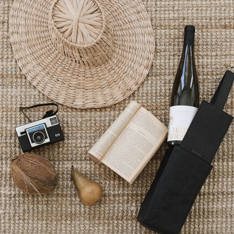 3 Pack Sip N Joys Wine Tote - Black Paper
