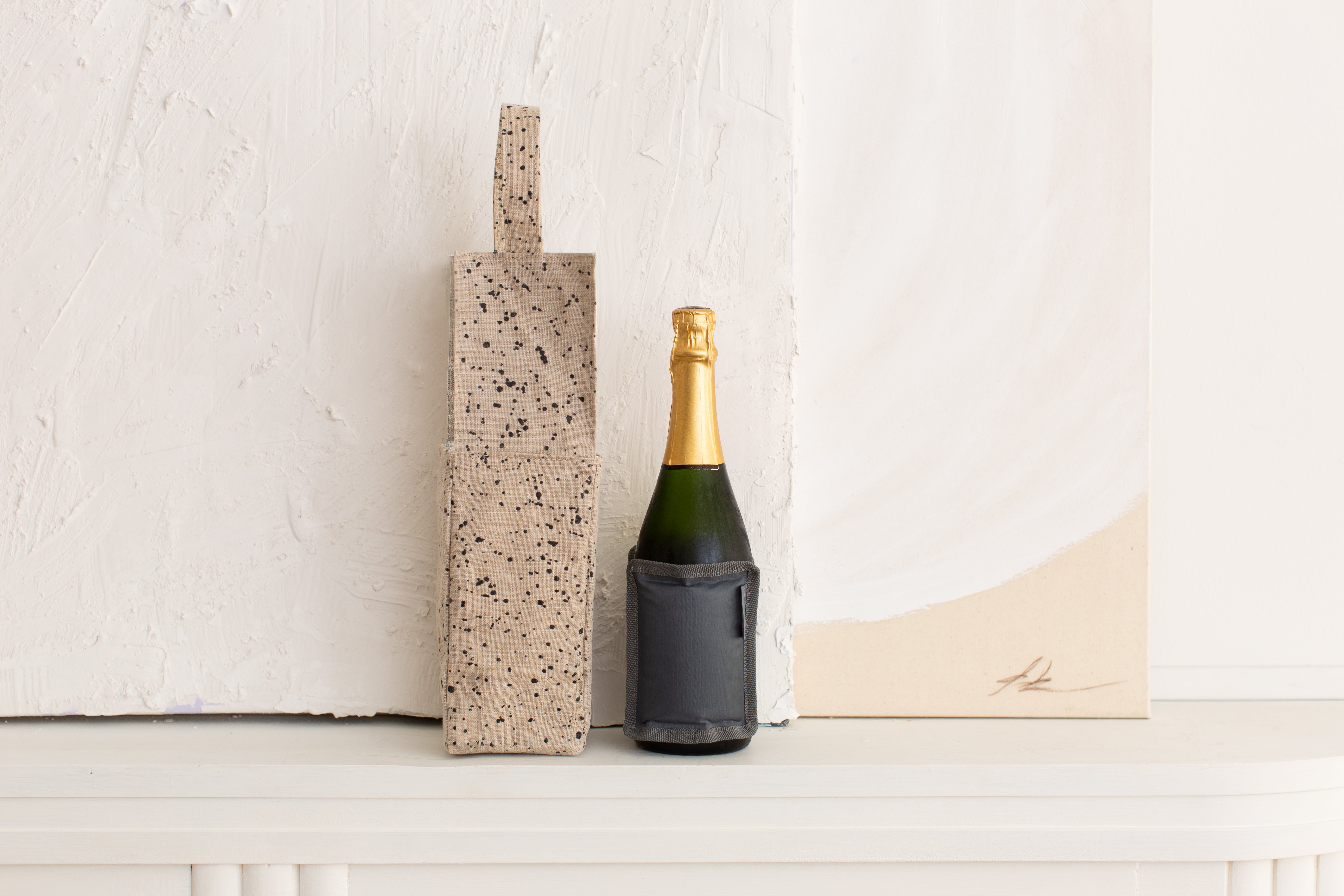 3 Pack SIP N JOY WINE TOTE - INK SPLATTER