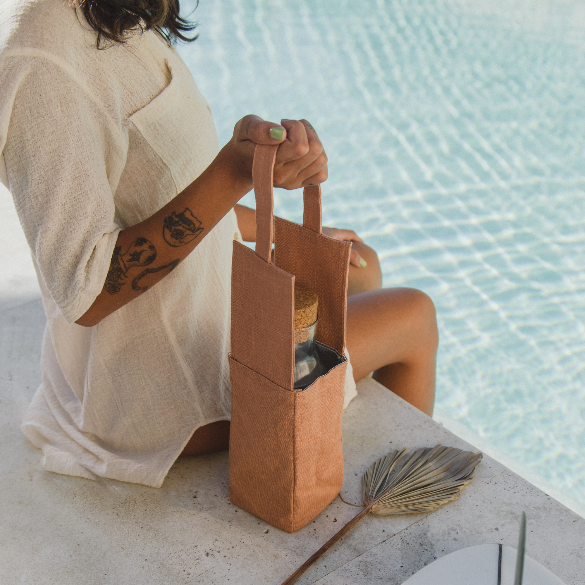 Muted Clay Wine Tote